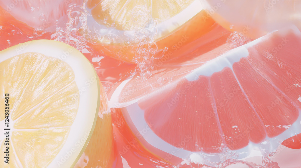 Creative Lemon Art Showcasing Vibrant Citrus Slices Immersed in Refreshing Water Droplets During a Sunny Afternoon. Generative AI Creative Lemon Art Showcasing Vibrant Citrus Slices Immersed in Refreshing Water Droplets During a Sunny Afternoon. Generative AI