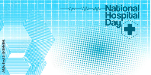 National Hospital day. Template for background, banner, card, poster, website with text inscription. Vector EPS