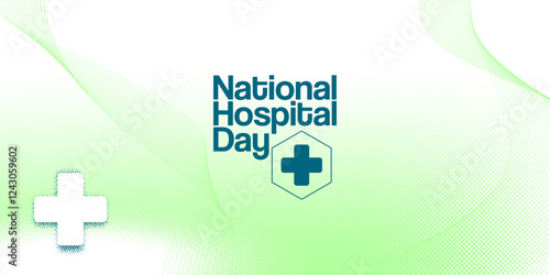 National Hospital day. Template for background, banner, card, poster, website with text inscription. Vector EPS
