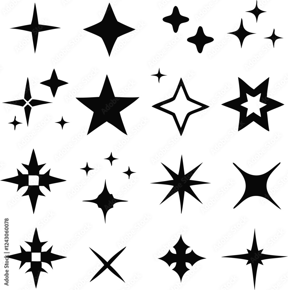 Sparkle icons set vector Sparkle icons set vector