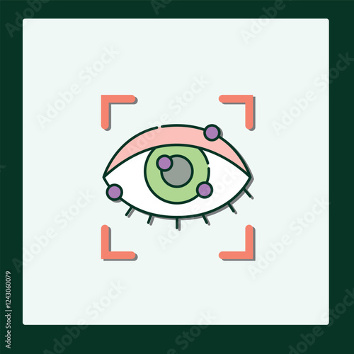 Stylized Eye Icon: Biometric Identification System