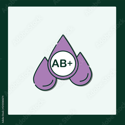 AB Positive Blood Type Icon: Medical Graphic