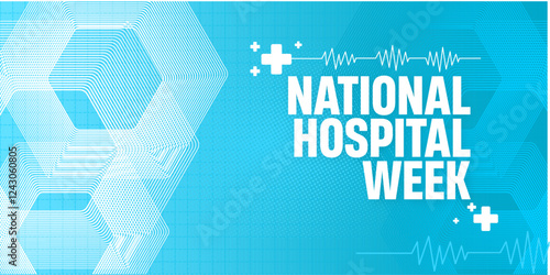 National Hospital Week. Template for background, banner, card, poster, website with text inscription. Vector EPS