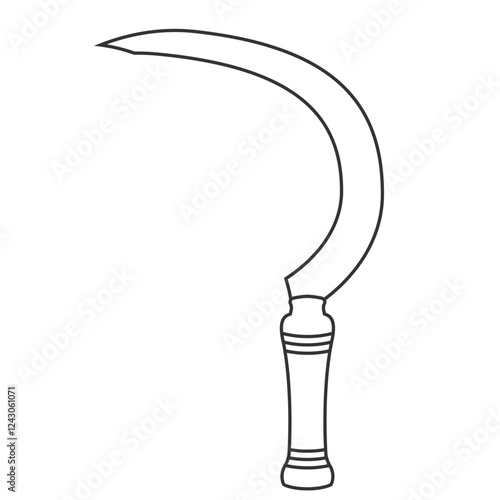 Sickle. Farm Tool for wheat harvest. outline icon