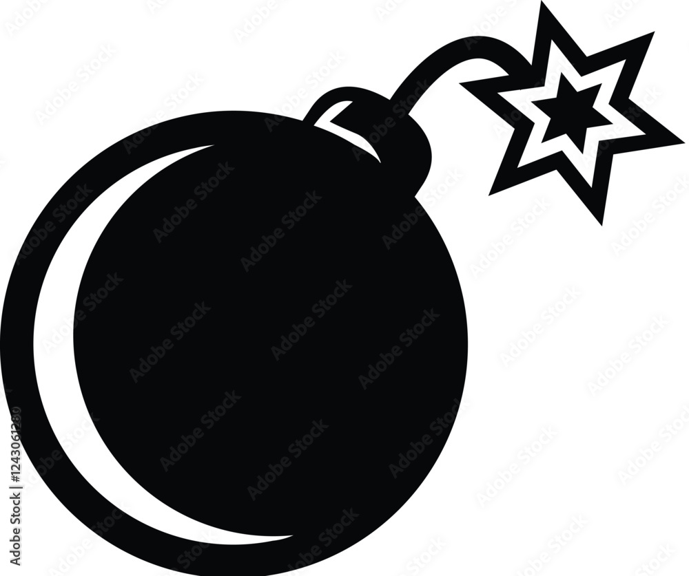 Картината върху платно Bomb, explosive icon - Solid style