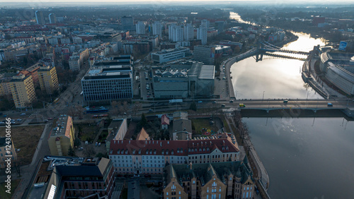 Wallpaper Mural Panorama of the city of Wroclaw, central part. View from drone Torontodigital.ca