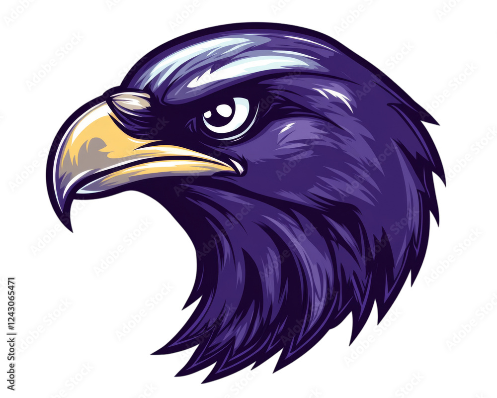 Fototapeta premium Purple Eagle Head Illustration - Vector Design