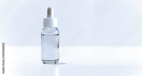 Fotografía Glass container filled with clear liquid