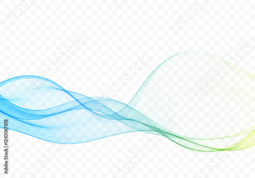 Abstract vector wave, flow of wavy lines, design element.