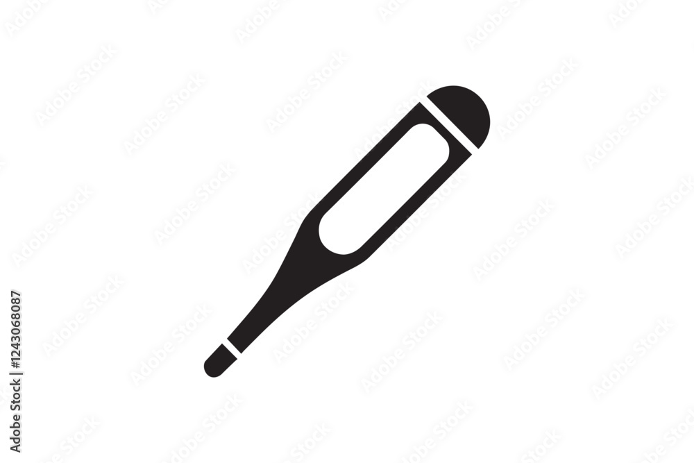 thermometer vector silhouette isolated in white background thermometer vector silhouette isolated in white background