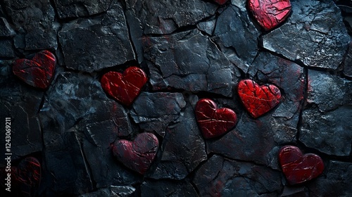 Valentibes day holidays background with hearts