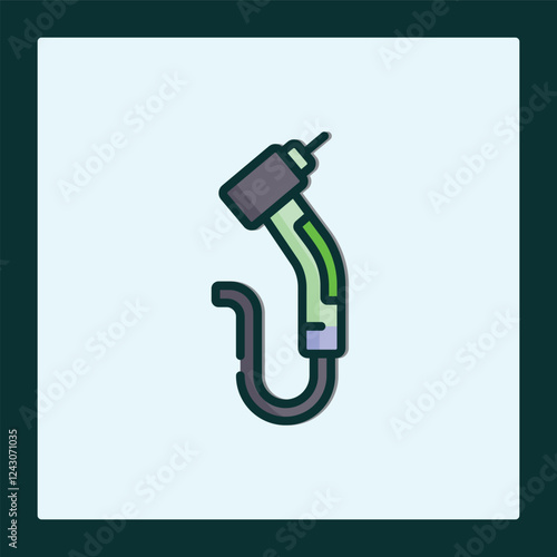 Stylized Dental Drill Icon: Modern Healthcare Graphic