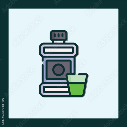 Mouthwash Icon: Refreshing Breath, Clean Smile