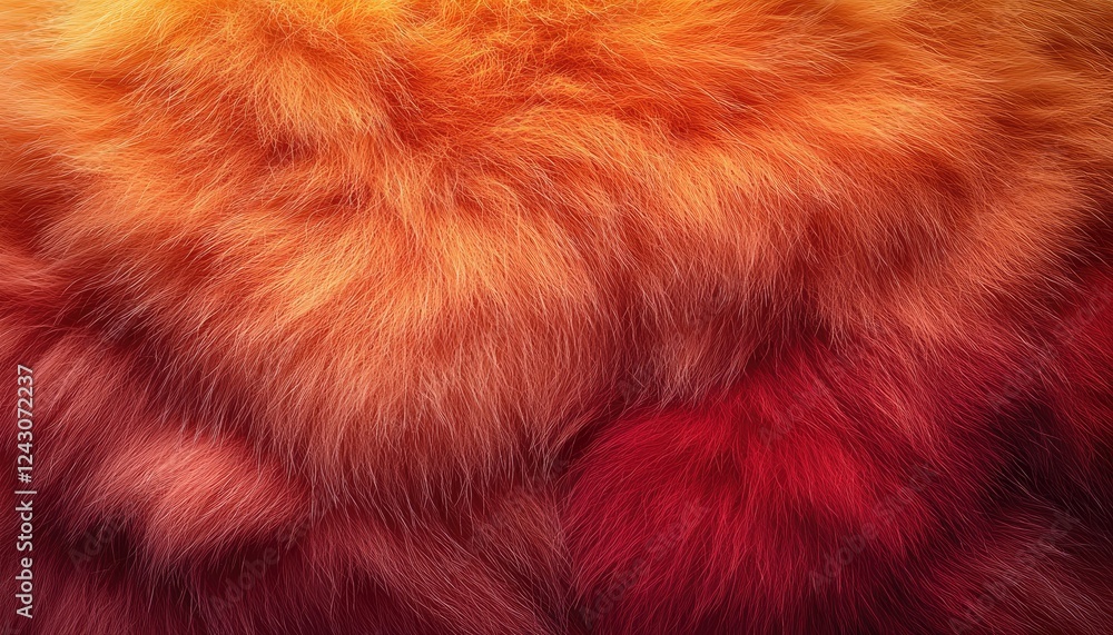 Fototapeta premium Vibrant Orange And Red Fur Texture Background