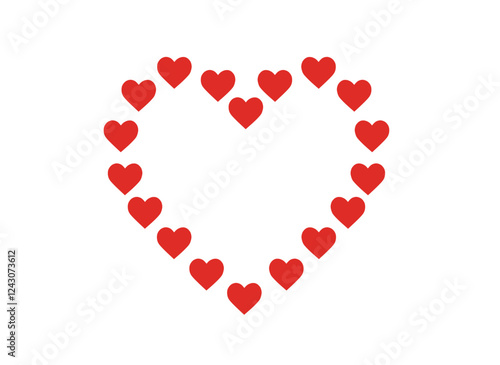 Valentine's day greeting card with hearts, vector illustration