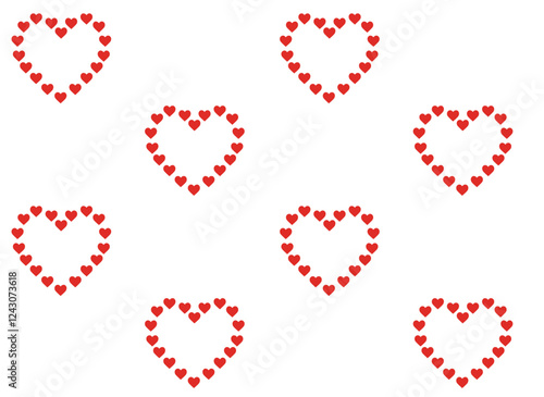 Valentine's day greeting card with hearts, vector illustration