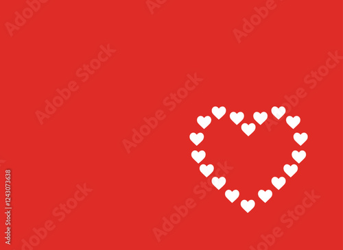 Valentine's day greeting card with hearts, vector illustration