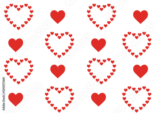 Valentine's day greeting card with hearts, vector illustration