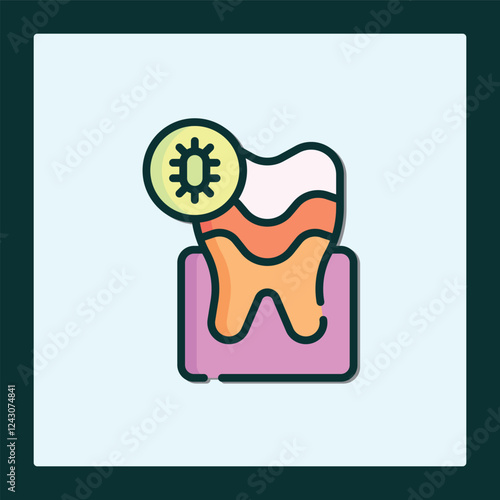 Infected Tooth Icon: Dental Hygiene and Bacteria