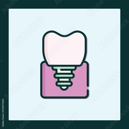 Dental Implant Icon:  Modern Minimalist Design