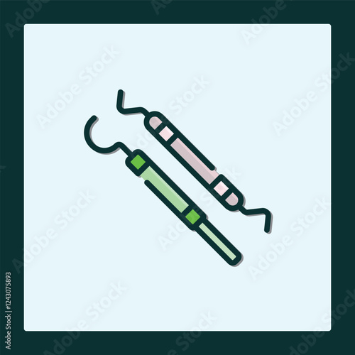 Dental Probe Icon: Modern Minimalist Design