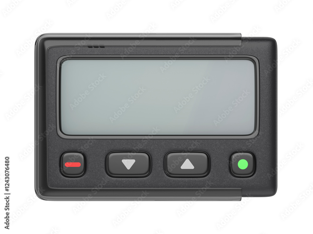 Pager isolated on transparent background, front view Pager isolated on transparent background, front view