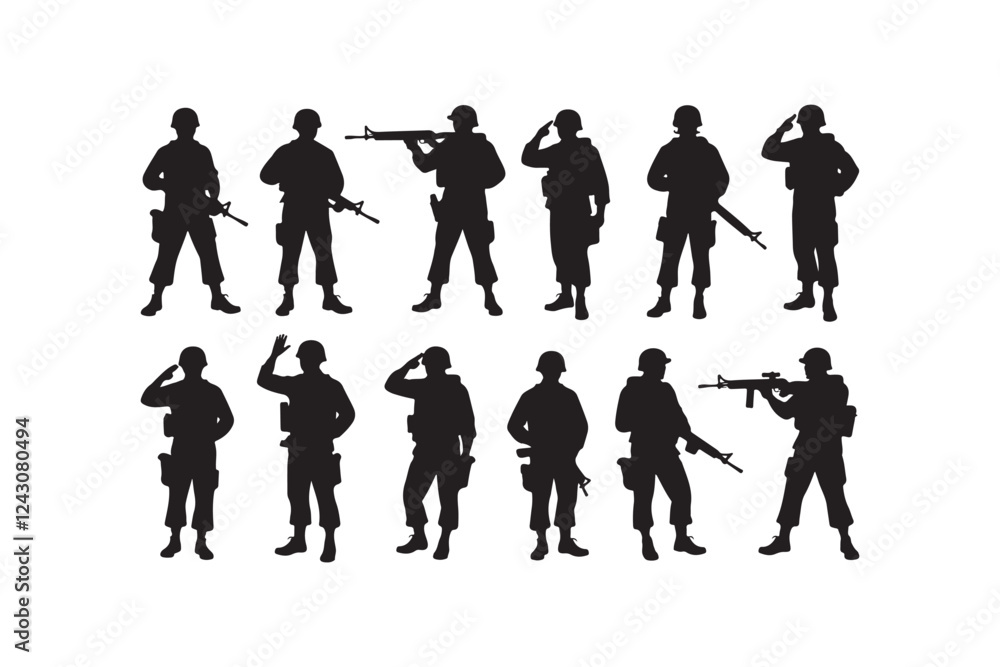 Salute Army Silhouette Bundle Salute Army Silhouette Bundle