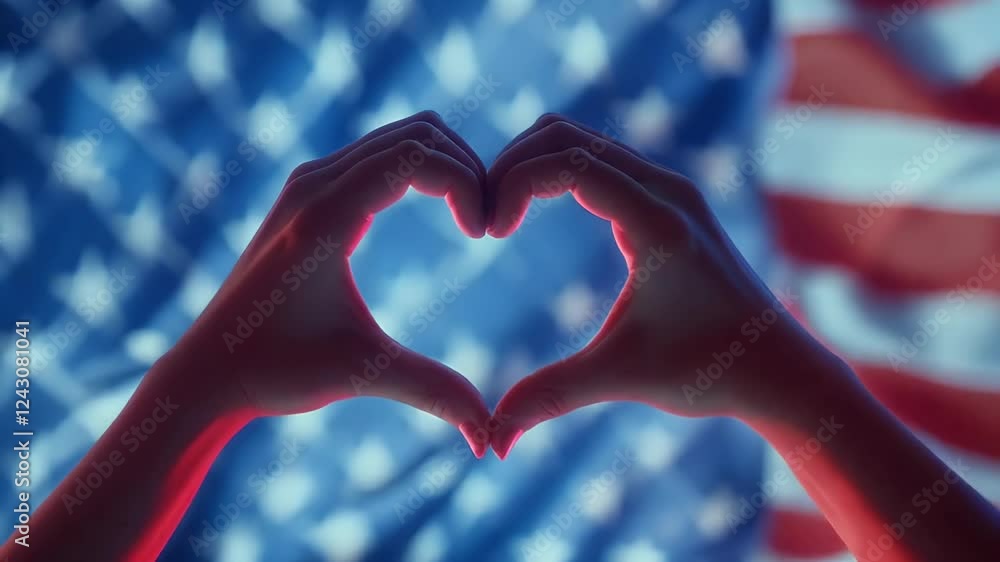 loop video honor heart concept america blue american veterans veteran all nubes national brave served celebration human flag holiday message shape text military pattern hands honour us sign background