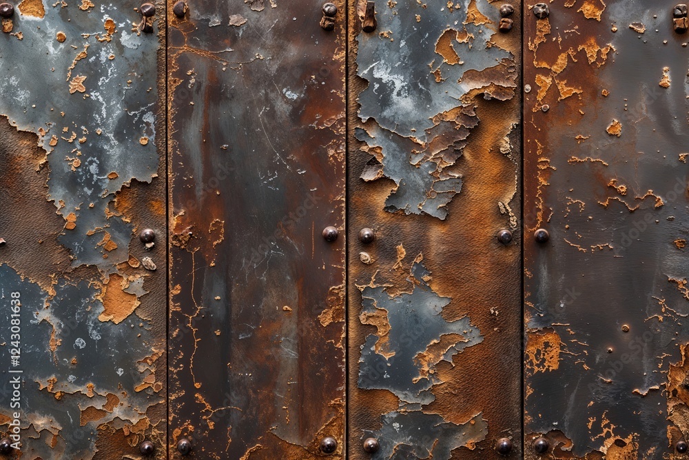 Sophisticated Brown Distressed Metal Texture Canvas Backdrop