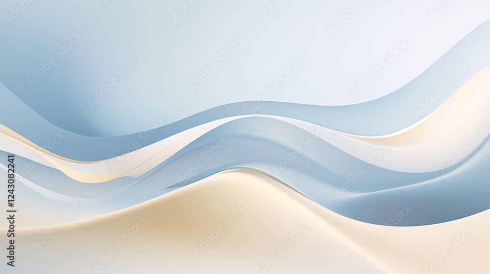 Fototapeta premium A minimalist digital artwork featuring soft pastel blue and beige tones, perfect for a tech-inspired background.