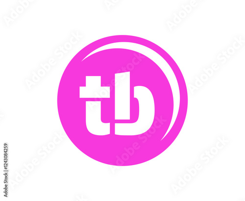 TB sport emblem or team logotype. Ball logo with a combination of Initial letter T and B for balls shop, sports company, training, club badge.