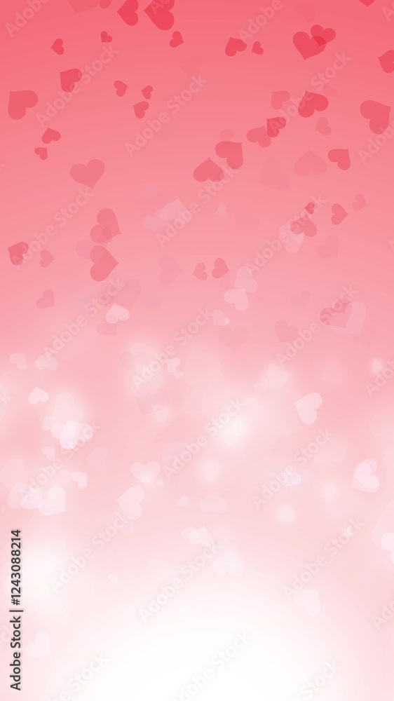 Delicate hearts float on red loop background. White line Copy space for congratulation wedding text. Romantic motion graphic. Vertical video. Delicate hearts float on red loop background. White line Copy space for congratulation wedding text. Romantic motion graphic. Vertical video.