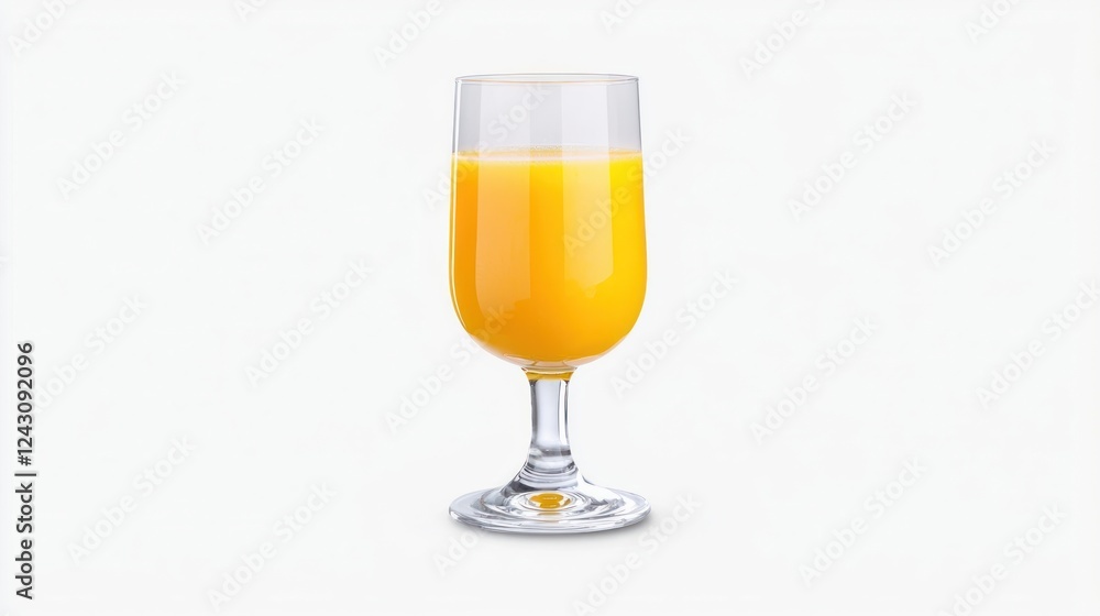 Glass of Fresh Orange Juice on White Background Glass of Fresh Orange Juice on White Background