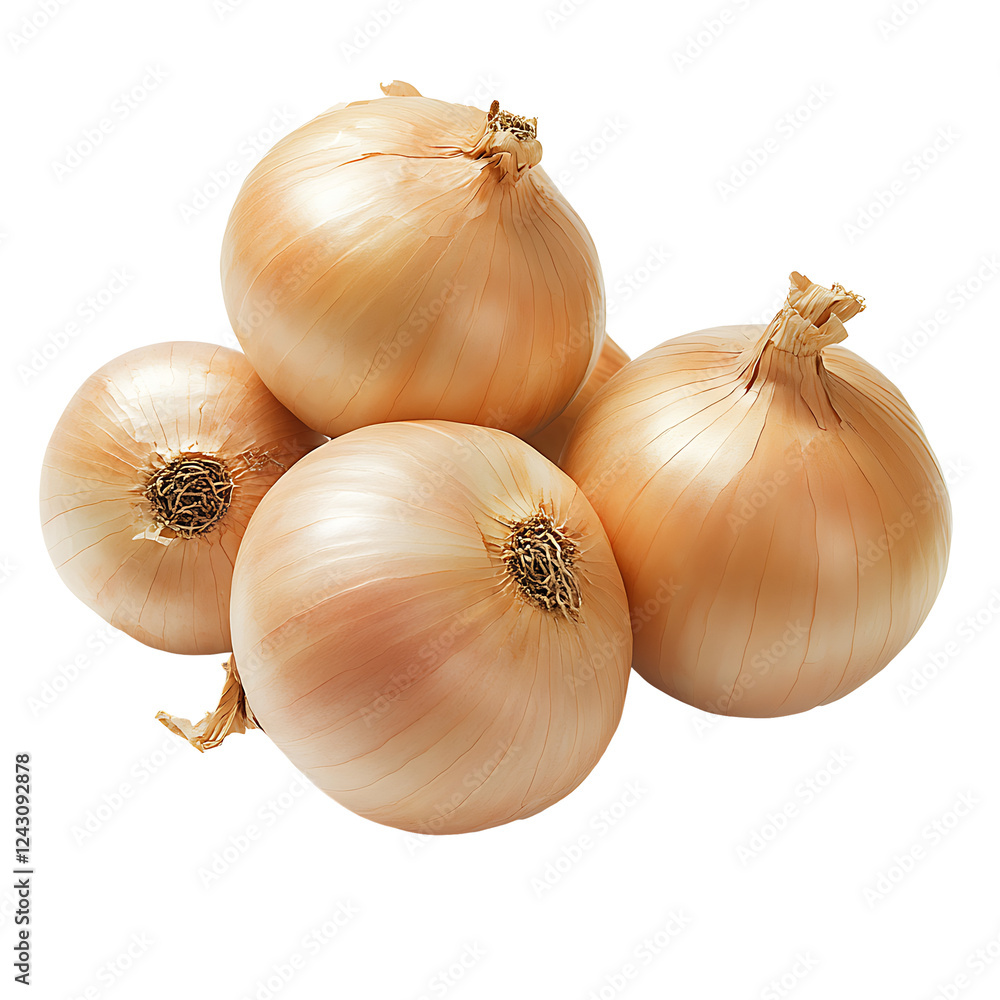 Fototapeta premium Group of onions, isolated on a transparent background