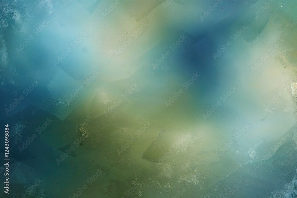 Obraz premium Serene Blue and Olive Green Gradient Background with Soft Light Effects and Textured Atmosphere for Creative Design Layouts