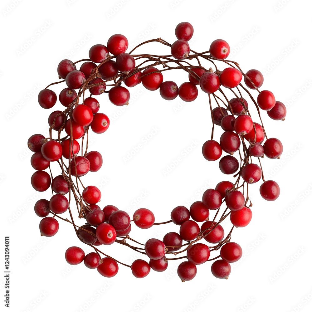 Obraz premium cranberry string isolated on transparent white background
