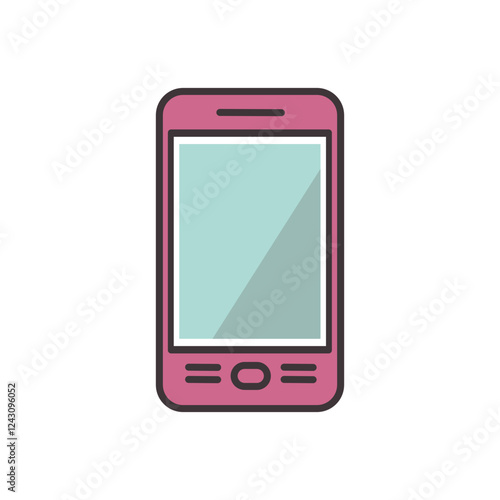 Mobile phone simple colorful flat icon