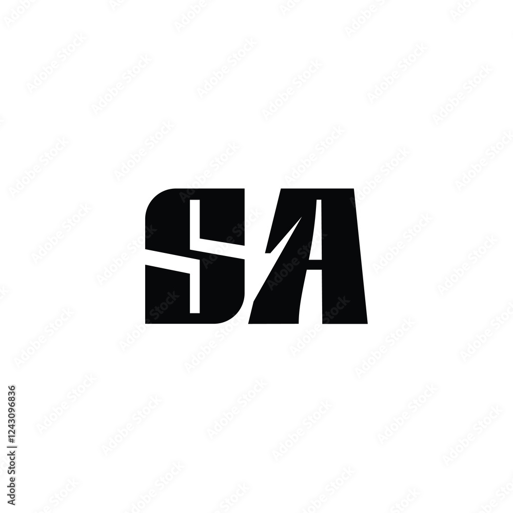 SA monogram logo design letter text name symbol monochrome logotype alphabet character simple logo SA monogram logo design letter text name symbol monochrome logotype alphabet character simple logo