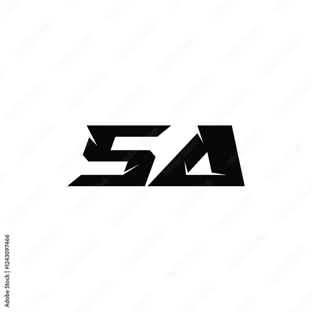 SA monogram logo design letter text name symbol monochrome logotype alphabet character simple logo SA monogram logo design letter text name symbol monochrome logotype alphabet character simple logo
