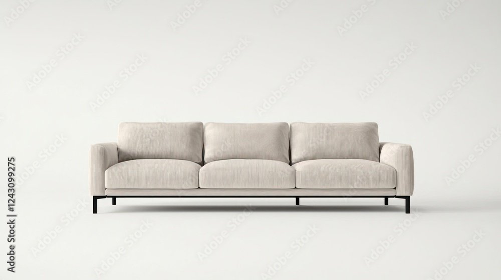 Beige Three Seater Sofa with Minimalist Design Beige Three Seater Sofa with Minimalist Design
