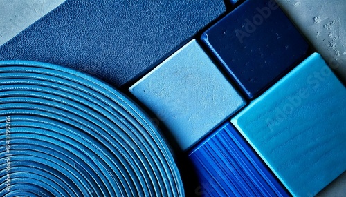 geometric concrete abstract close up texture background design mood board color palette blue
