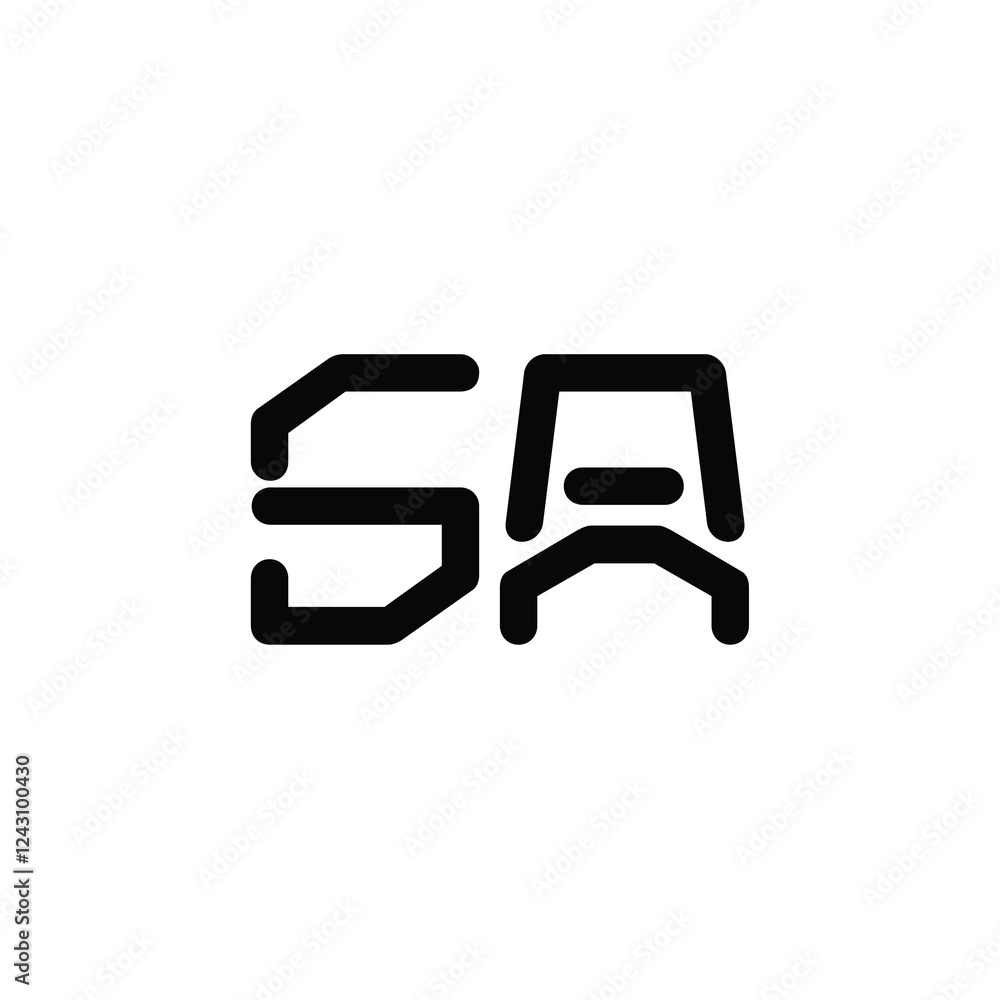 SA monogram logo design letter text name symbol monochrome logotype alphabet character simple logo SA monogram logo design letter text name symbol monochrome logotype alphabet character simple logo
