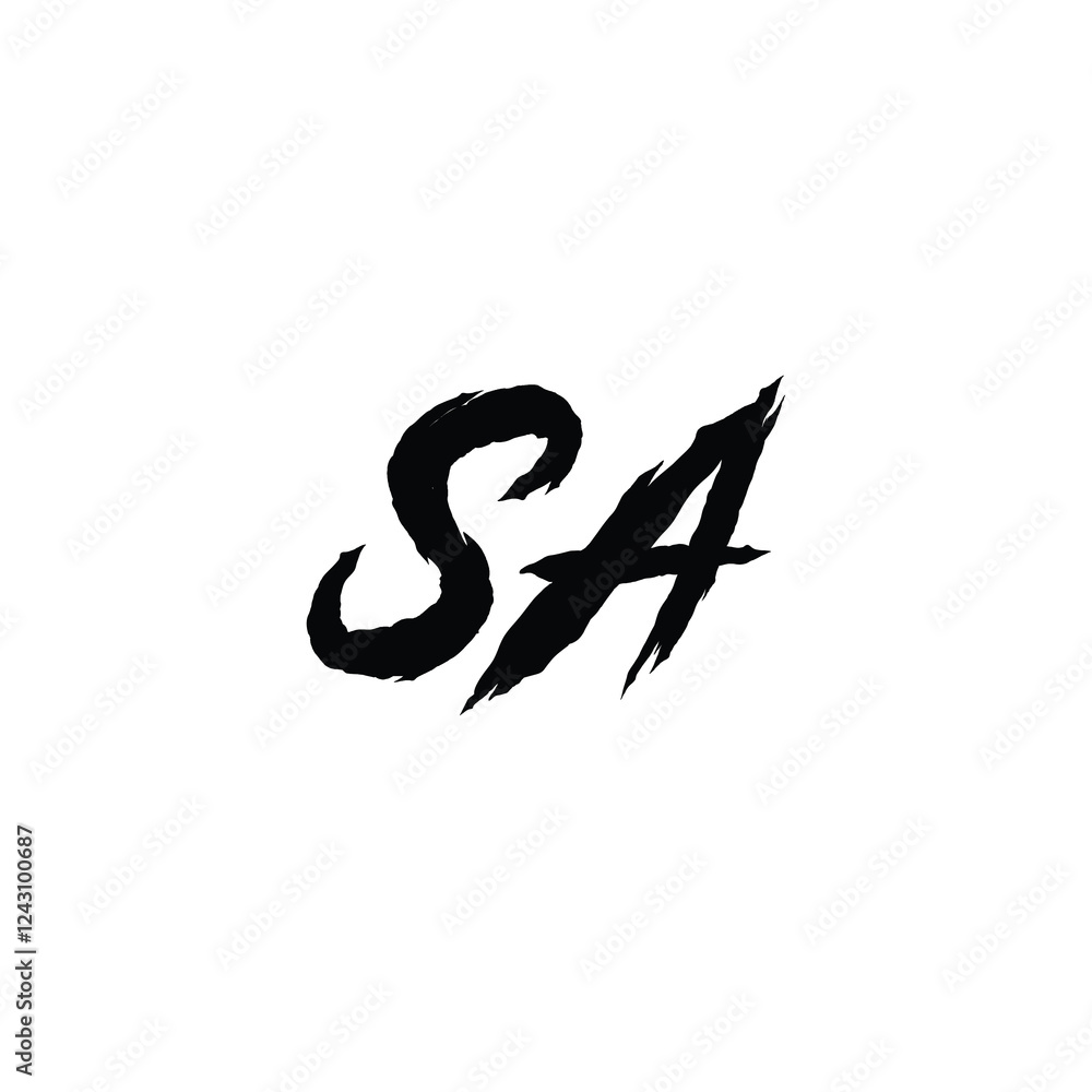 SA monogram logo design letter text name symbol monochrome logotype alphabet character simple logo SA monogram logo design letter text name symbol monochrome logotype alphabet character simple logo