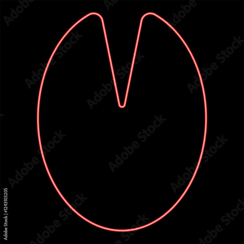 Neon hoof print of horse mare red color vector illustration image flat style