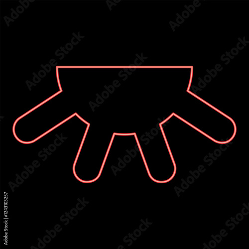 Neon cow's udder red color vector illustration image flat style