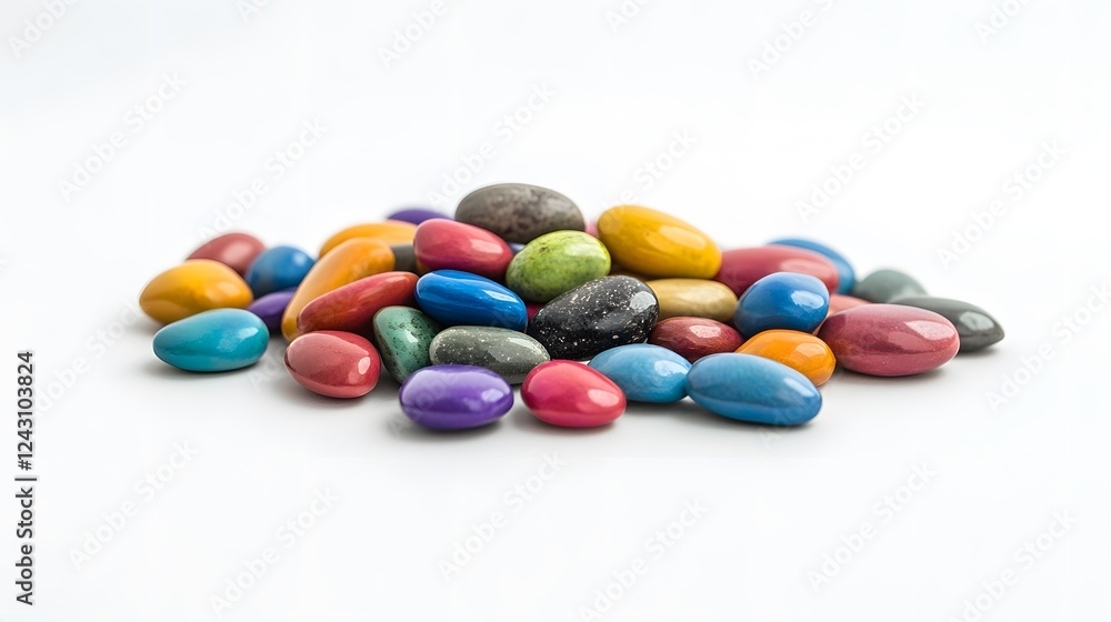Vibrant Smooth Stones in Various Colors