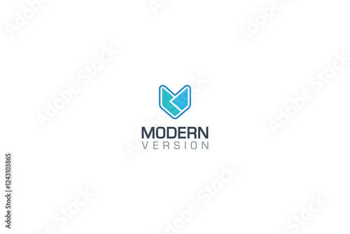 Letter v modern technological version logo