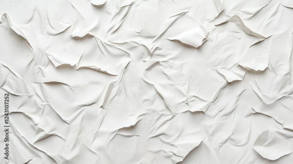 Fototapeta premium Abstract Crumpled White Paper Texture