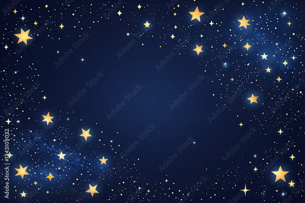 Starry Twinkling Specks on Deep Navy Blue Background Starry Twinkling Specks on Deep Navy Blue Background