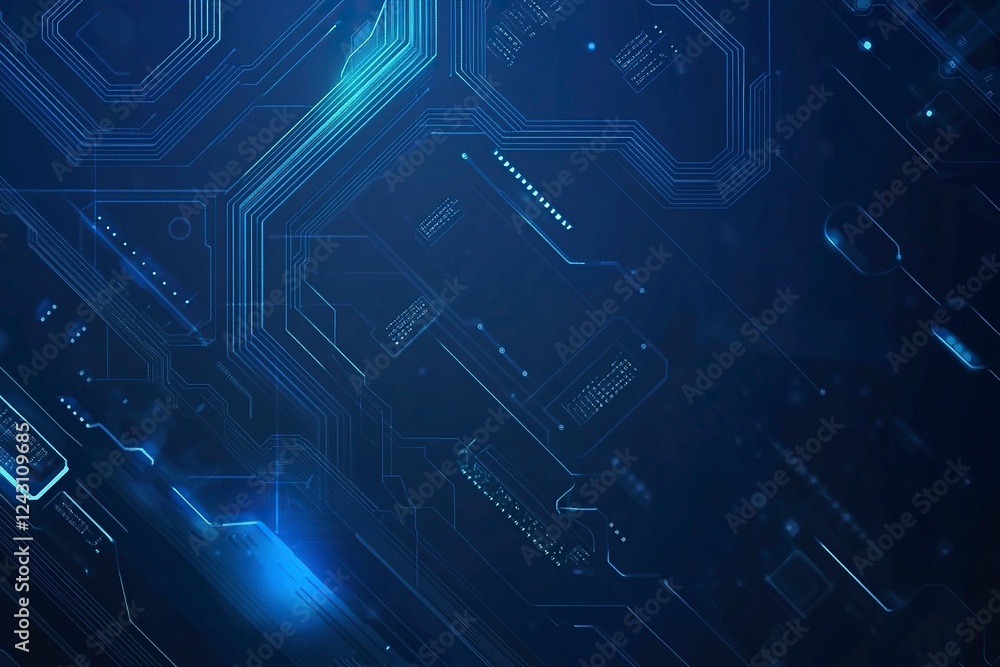 Abstract background with digital brain and circuit board, artificial intelligence concept. Vector illustration, stock photo contest winner, vector graphics, on dark blue background, high resolution. - Abstract background with digital brain and circuit board, artificial intelligence concept. Vector illustration, stock photo contest winner, vector graphics, on dark blue background, high resolution. -